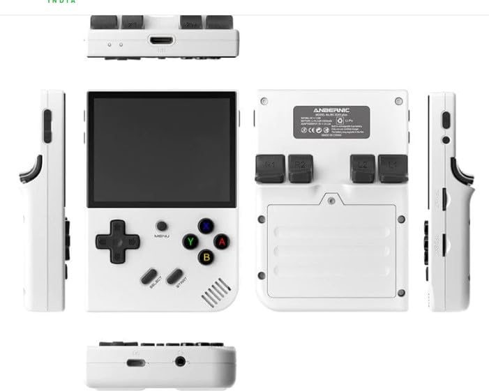 New World Anber-nic RG35XX Plus Handheld Game Console 3.5 Inch IPS Screen Linux OS 64G TF Card with 5000+ Games Classic Emulator Retro Video Handheld Games Consoles Support PSP Games (White)