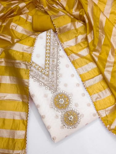 Leeli Peeri Designer Women's Simmer Silk Coding Work Unstitched Salwar Suit Dress Material