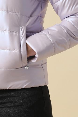 Women Lilac Solid Casual Jacket