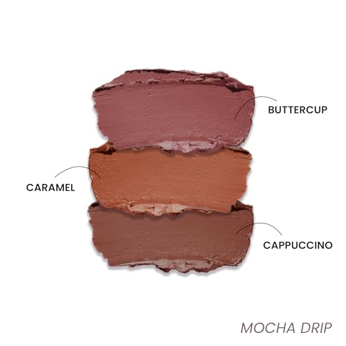 LAMIOR Blurry Fudgy Lip Tint - Combo of 3, Shade - Mocha Drip | Ultra Velvety Matte | Transfer Proof & Hydrating Formula | Long-Lasting Lip Tint with Cushion Applicator | Vegan & Cruelty-Free