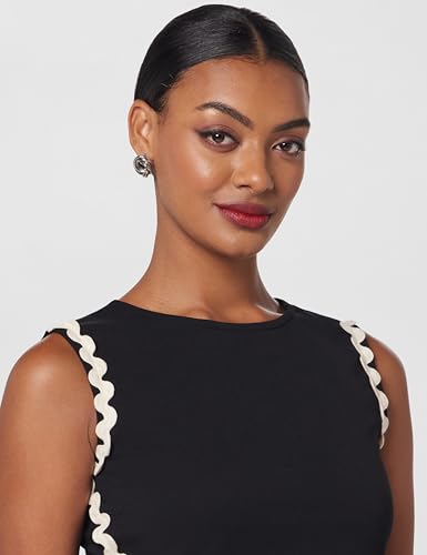 ATHENA LIFESTYLE Women's Polyester Bodycon Knee-Length Dress (ADR-17540_Black
