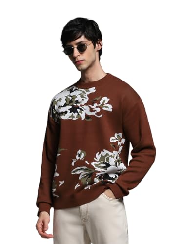 Jack & Jones Men's Regular Fit Brown Sweater
