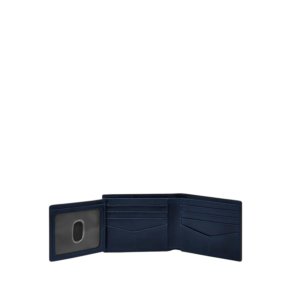Fossil Mens Leather Derrick Blue Wallet ML3681545