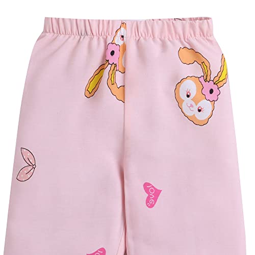 Hopscotch Girls Cartoon Print Top Pajama Set In Peach Color for Ages 12-24 Months