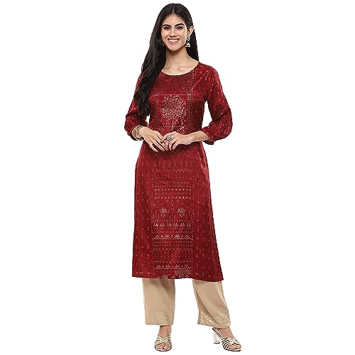 BIBA Women Printed Straight Mix and Match(MNMASSORTED16190E_Maroon_40)