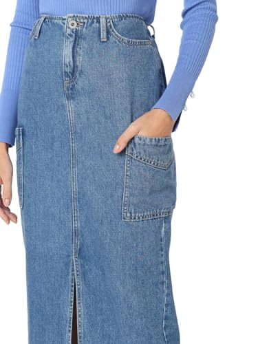 VERO MODA Women Straight Fit High-Rise Blue Skirt