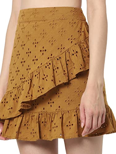 Only Cotton Western Skirt Brown