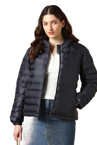 Women Navy Solid Casual Jacket