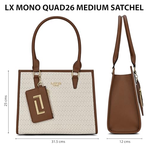 Lavie Luxe Women's Monogram Quad26 Medium Tote Handbag | Tote Bag For Work | Ladies purse | Stylish Shoulder Bag | Gift For Women