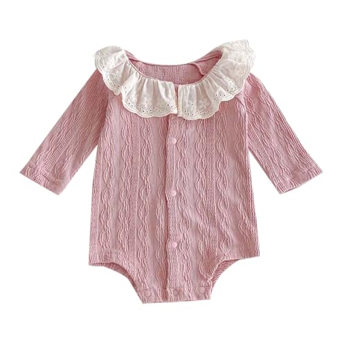 Hopscotch Baby Girls Textured Print Full Sleeves Pink Bodysuits For Ages (12-18 Months)