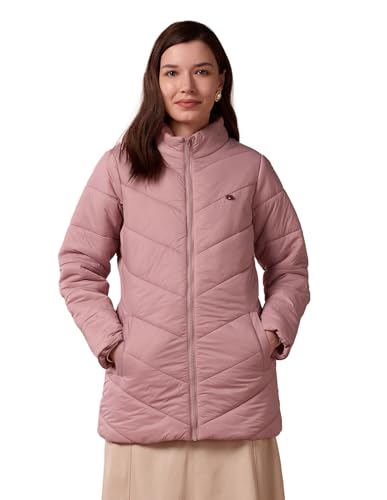 U.S. POLO ASSN. Longline High Neck Puffer Jacket (UWAW24JCK143_Pink_XXL)