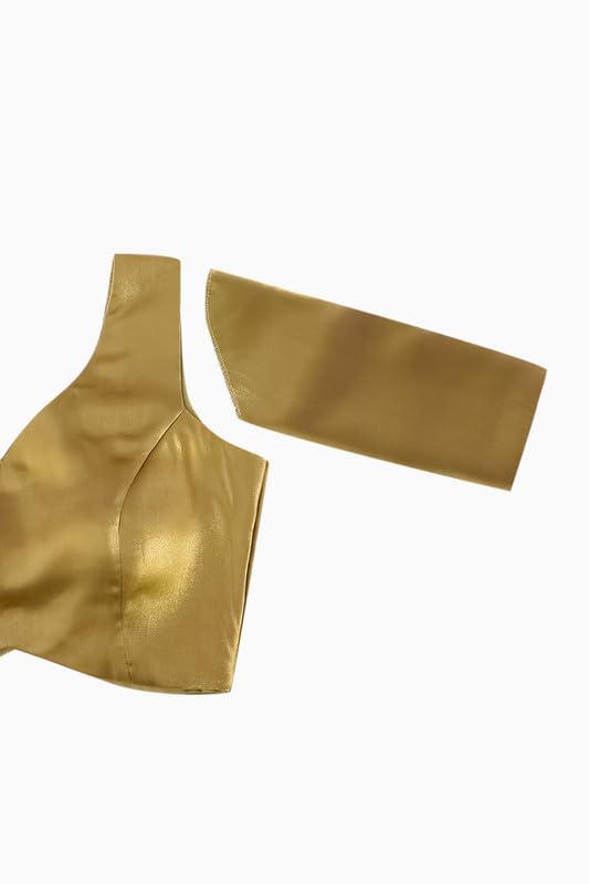 Soch Womens Gold V-Neck Princess Line Tissue Padded Blouse