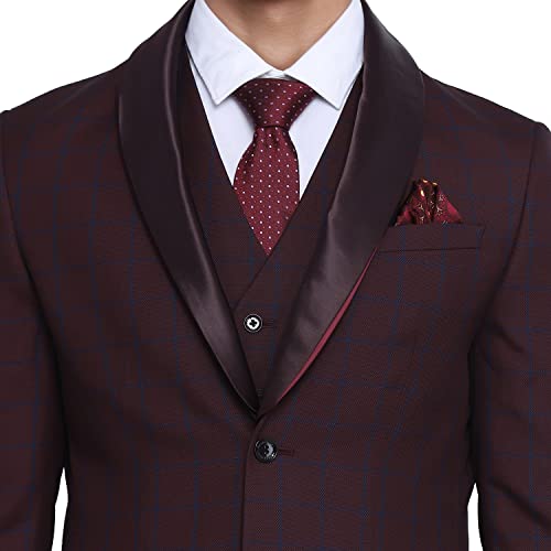 blackberrys Hildo 6X Check Suits in Wine(Size: 36)