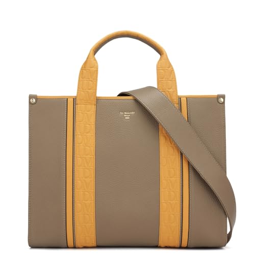 Da Milano Genuine Leather Grey Book Tote (01708) (Large)