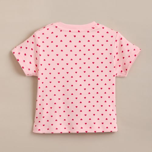 Hopscotch Baby Girls Floral Print Short Sleeves Multicolor Tees For Ages (18-24 Months)