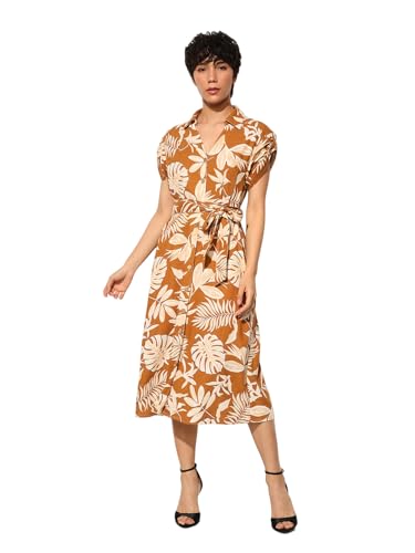 ONLY Women's Fit and Flare Brown Dress