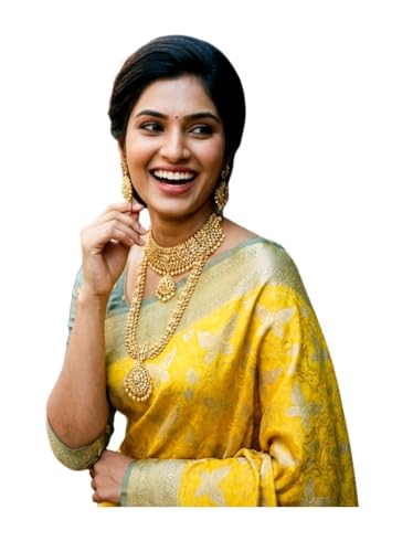 SREE KUMARAN Women's Kanchipuram Kubera Silk Pure Pattu Sarees With Blouse (VSK180-12)
