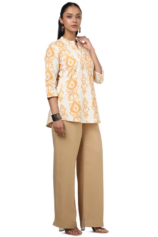 Soch Womens Beige Cotton Flex Ethnic Motifs Tunic