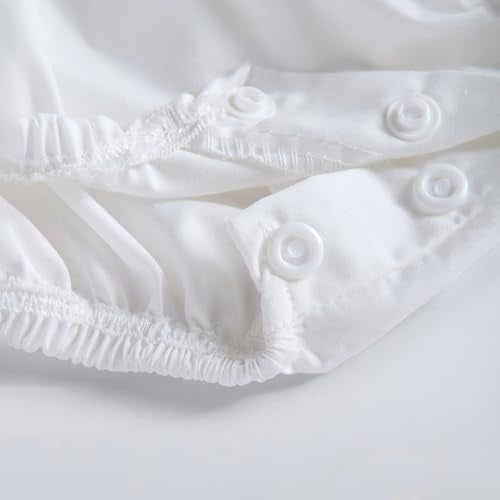 Hopscotch Girls Lace Bow Applique Onesie with Headband in White Color For Age (12-18 Months)