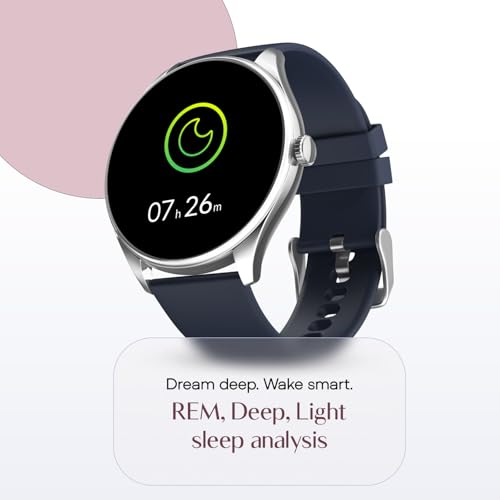 Noise Twist 2 Smart Watch with 1.43” AMOLED Screen, AI Search & Voice Assistant, Bluetooth Calling, Stainless Steel Back, 7-Day Battery, 100+ Watch Faces, Health Suite, IP68 (Space Blue)
