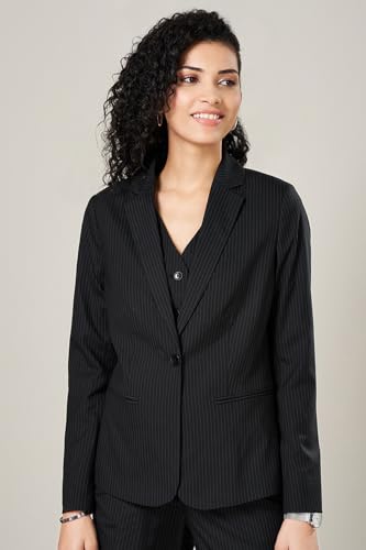 Annabelle by Pantaloons Women's Classic Regular Blazer (110157315004_Black