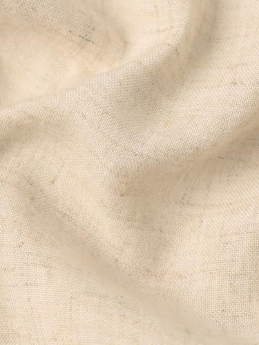 The Souled Store Nomad: Lines of Stitch Men and Boys Long Sleeve Spread Collar Beige Embroidered Linen Blend Casual Lightweight Easy to Style Office Wear Oversized Shirt