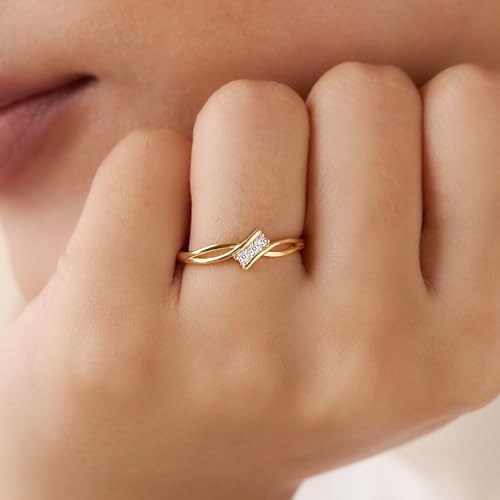 ZAVYA 925 Silver My Eternal Vow Gold Plated Ring (Adjustable) | Gift for her, Gifts for Women & Girls | With Certificate of Authenticity and 925 Stamp
