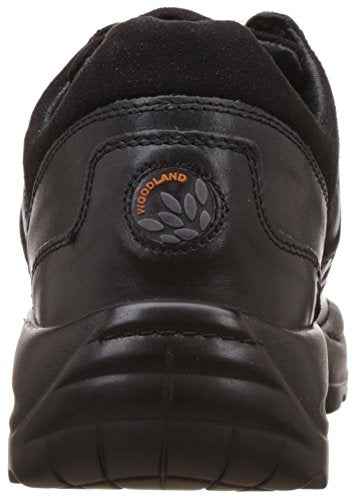 Woodland Men's Black Leather Sneakers - 6 UK/India (40 EU)