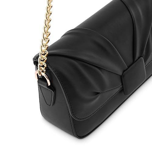 Fastrack Solid PU Zipper Closure Women's Party Sling Bag (Black, SMALL)