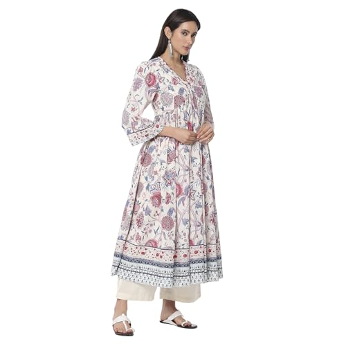 Biba Women's Pure Cotton Kurta Set (SKDCHZ10835SS25OWHT_Off White