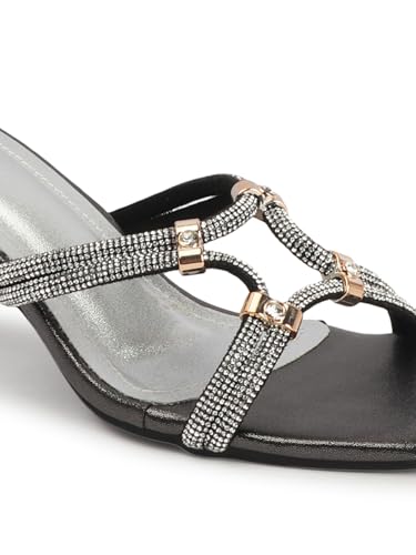 Carlton London Women Sandal,Black,UK-4