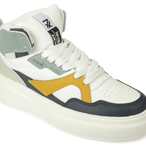 Liberty LEAP7X ACTO092E White Sporty Casual Lacing Sneakers for Men - 42