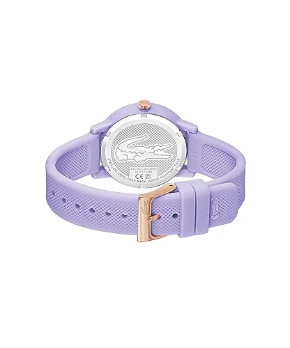 Lacoste 12.12 Women's Classic Water Resistant Quartz Watch, Lilac, Minimalist