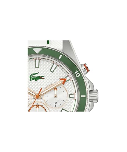 Lacoste Mainsail Qtz Fashion Chrono White Round Dial Men's Watch|White Silicone Material|Multi Color Band - 2011362