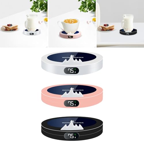 HEAVENGLOW Electric Beverage Warmer Plate USB Milk Tea Water Cup Heating for Home Gifts White