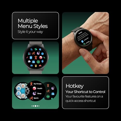 Fastrack Jupiter R3 1.38" Ultra UV Round Display with Nitro Fast Charging,Single Sync BT Calling, HRM, SPO2, Upto 5 Days Battery Life Smart Watch for Man & Woman - Black