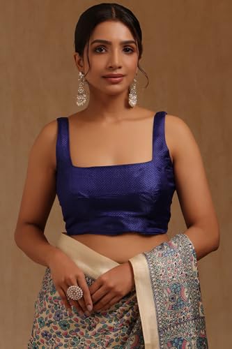 Soch Womens Blue Art Silk Floral Print Saree