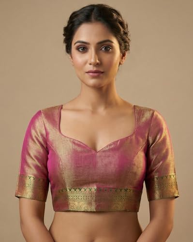MIMOSA Women’s Rani Pink Art Silk Saree Woven with Zari Tissue | Kanjivaram Style Saree | Rich Pallu & Tassels | 6.2 Mtr