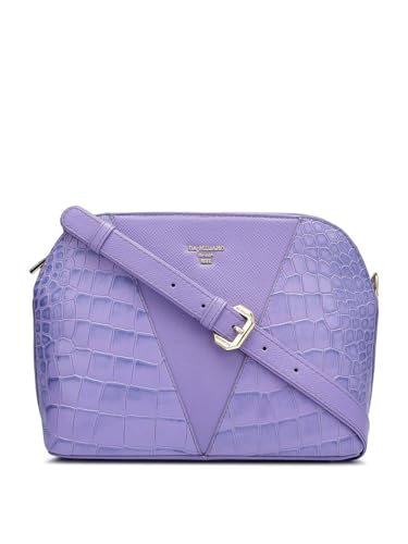 Da Milano Women's Leather Sling Bag - Purple
