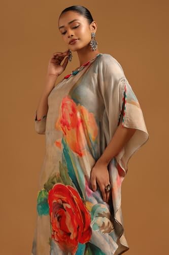 Soch Womens Multicolour Dola Silk Botanical Co-ord Set With Tassels Details