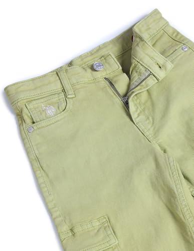 U.S. Polo Assn. Kids Girls Mid Rise Cargo Jeans Sage Green