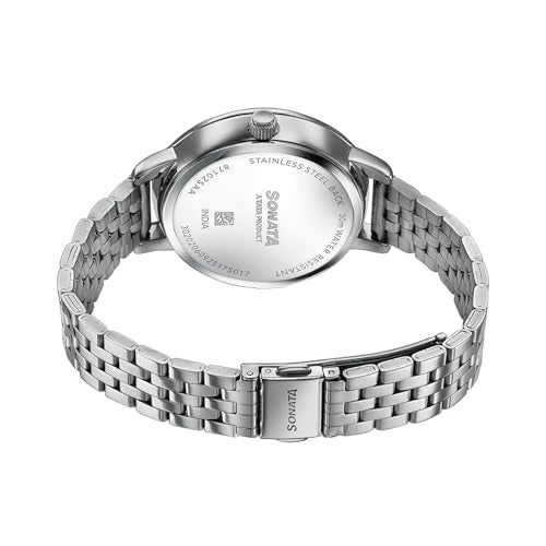 Sonata Verve Quartz Analog with Pink Dial Rose Gold Sheet Metal Strap Watch for Women - 87102SM01