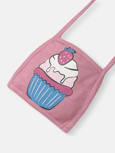 Nautinati Girls’ Print Fit & Flare Dress with Sling Bag| Cotton| Age 0-36 Months Pink