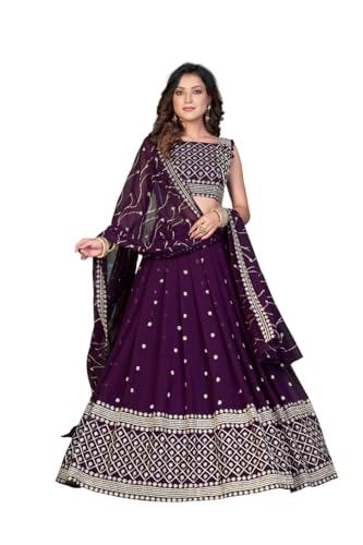 Warthy Ent Embroidery Work Georgette Fabric Lehenga Choli With Georgette Dupatta
