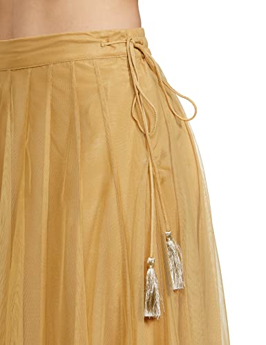 W for Woman Polyester Gold Gathered Skirt