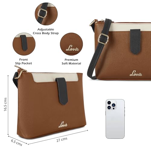 Lavie Women's Keiko 2C Colorblock Top Zip Crossbody Sling Bag | Ladies Purse Handbag | Gift for Women