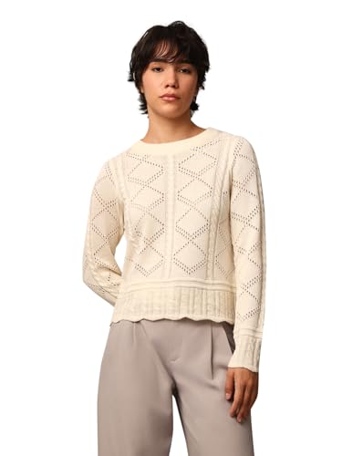 ONLY Women's Regular Fit Beige Sweater