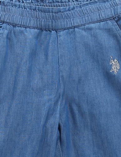 U.S. POLO ASSN. Kids Regular fit Girls Cotton Trousers (UGTRO0011_Blue_3-4Y)