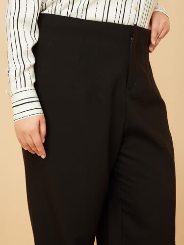 Max Women Solid Formal Trousers (Black_38)