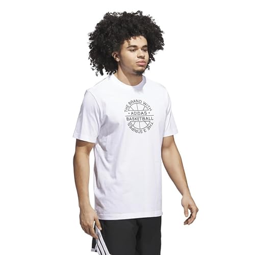 adidas Men Verbiage Tee Basketball T-Shirts White XL